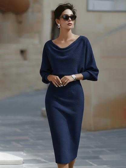 Sculpted elegance midi dress