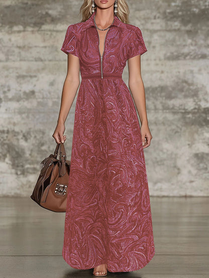 🌟 Robe longue intemporelle imprimée cachemire : L'élégance sans effort pour toutes les occasions