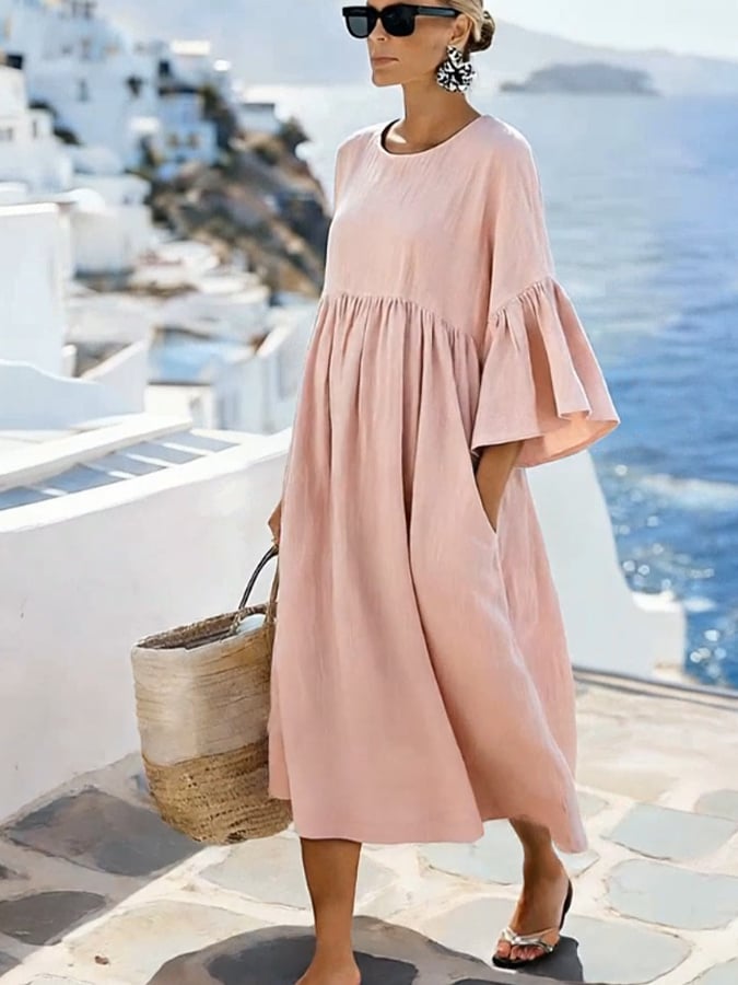 Robe unie décontractée pour femme