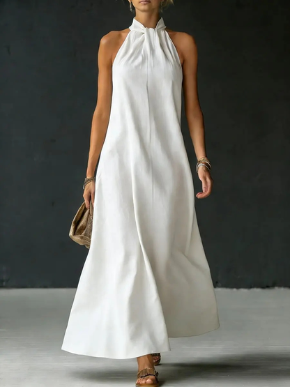 Robe longue dos nu minimaliste et élégante
