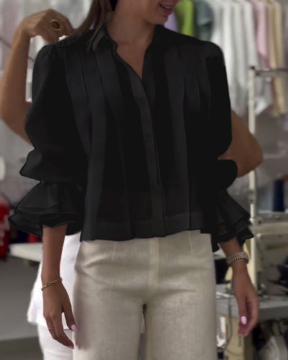 Chemise à manches bouffantes et à volants Aumora