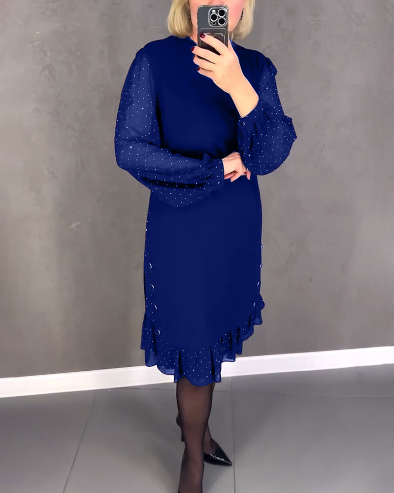longue robe à pois