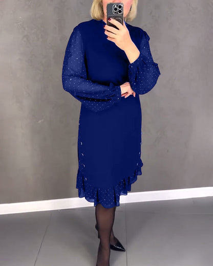 longue robe à pois