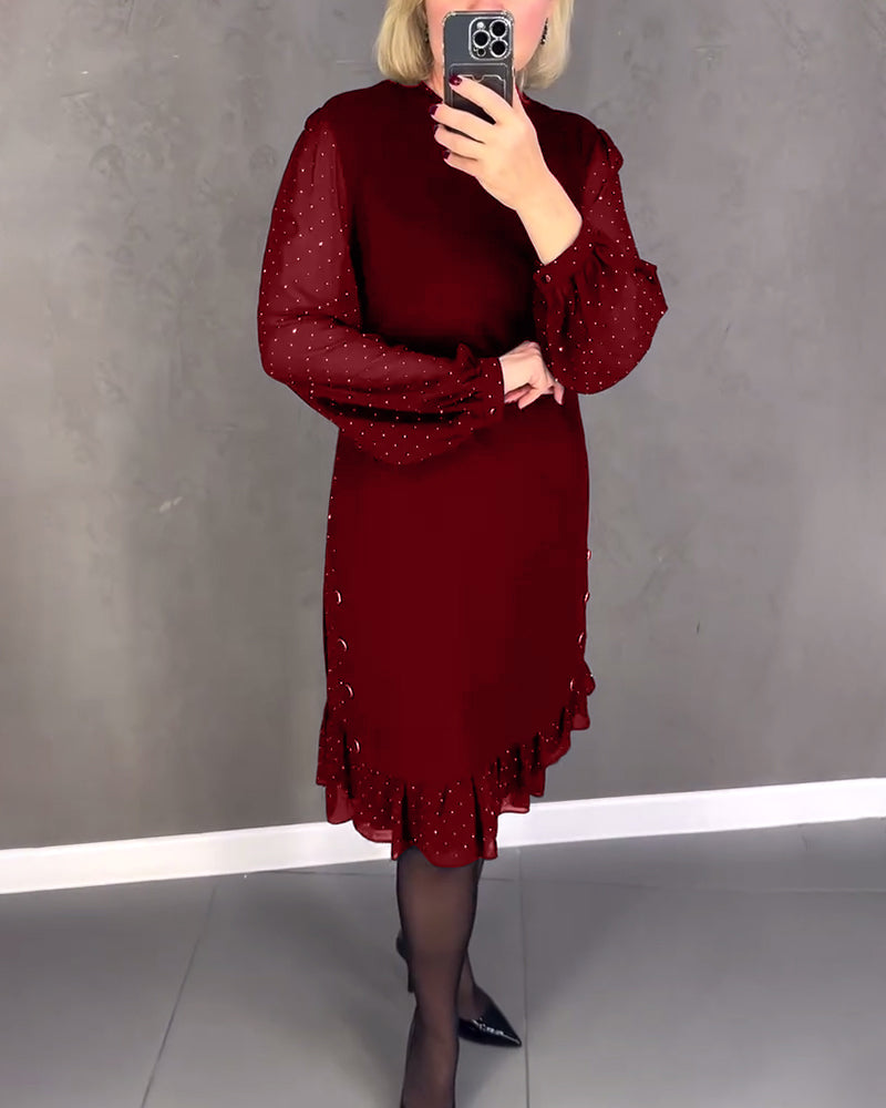 longue robe à pois