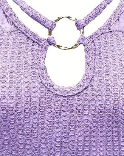T‑shirt tricoté à panneaux de dentelle