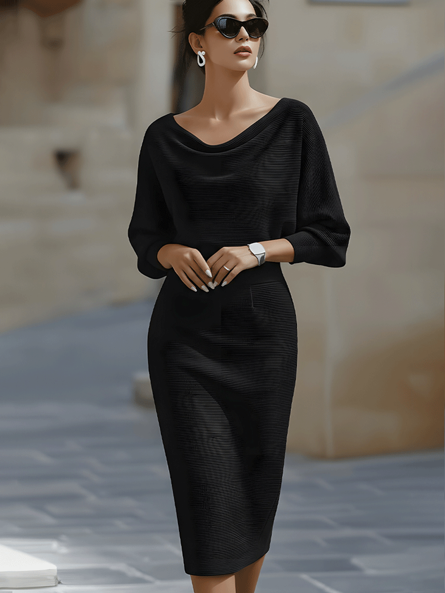 Sculpted elegance midi dress