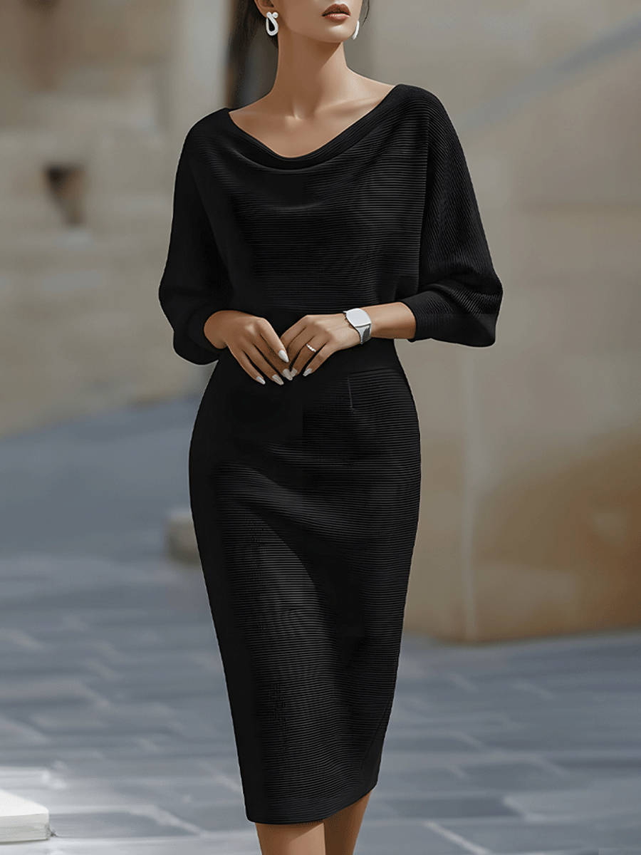 Sculpted elegance midi dress