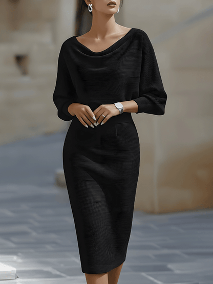 Sculpted elegance midi dress