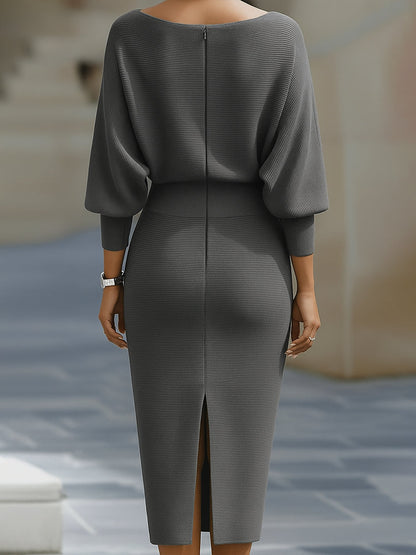 Sculpted elegance midi dress