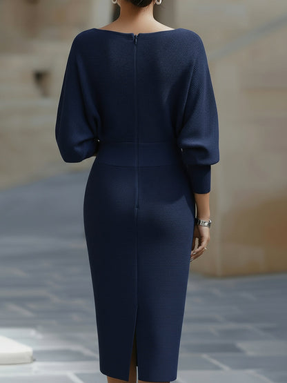 Sculpted elegance midi dress