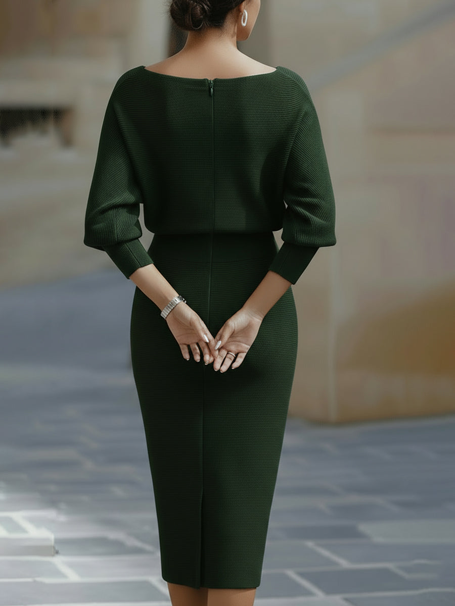 Sculpted elegance midi dress