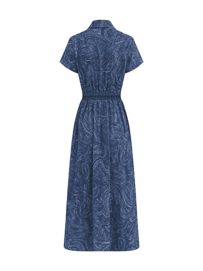 🌟 Robe longue intemporelle imprimée cachemire : L'élégance sans effort pour toutes les occasions