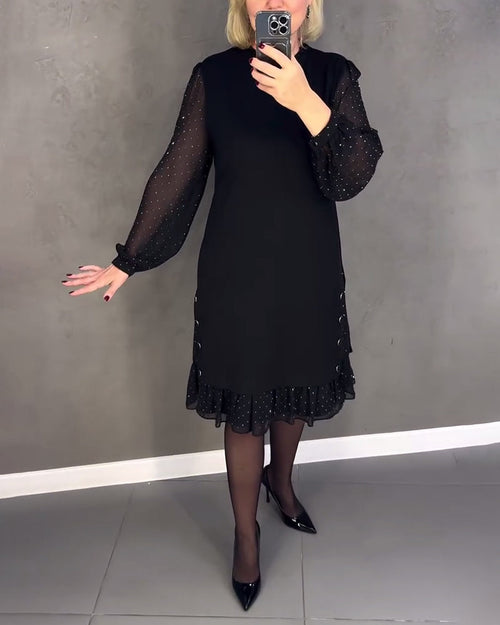 longue robe à pois