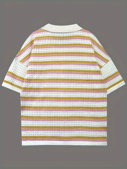 Ensemble de chandail à rayures colorées et de short
