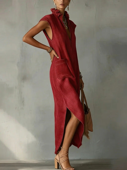 Robe longue de printemps à volants