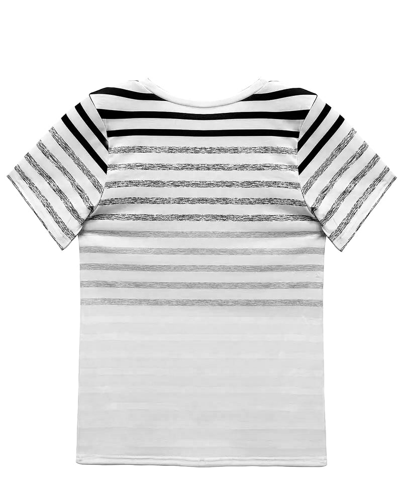T-shirt rayé à manches courtes et col rond Aumora