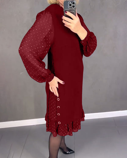 longue robe à pois