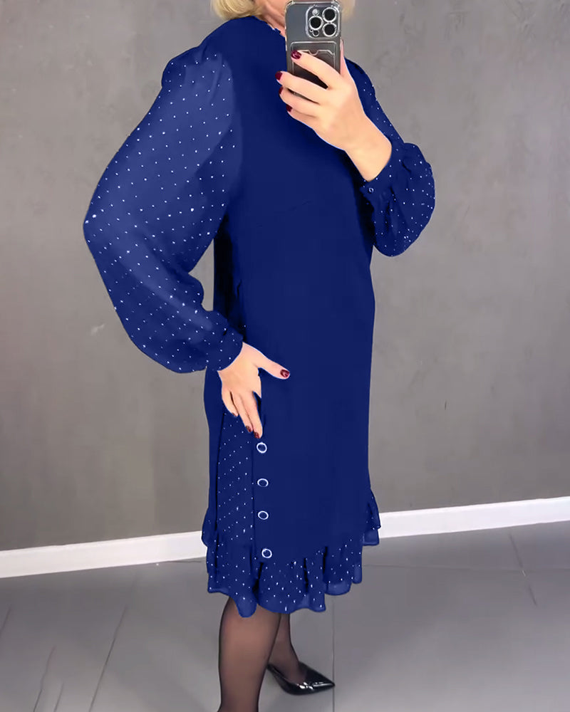 longue robe à pois