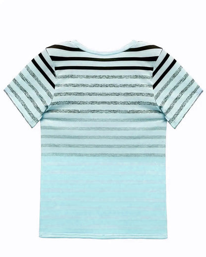 T-shirt rayé à manches courtes et col rond Aumora