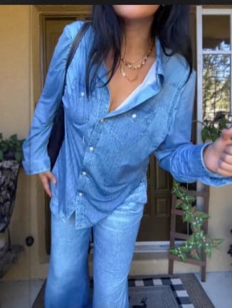 Ensemble de pyjama Denim Dreams – Coupe confortable, vêtements d'intérieur doux effet jean pour des nuits paisibles