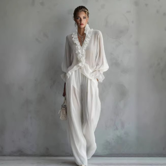✨ Luxurious Flowing Ruffle Set | Where effortless elegance meets timeless charm