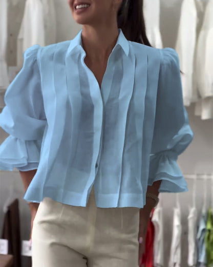 Chemise à manches bouffantes et à volants Aumora