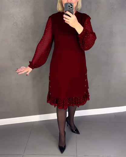 longue robe à pois