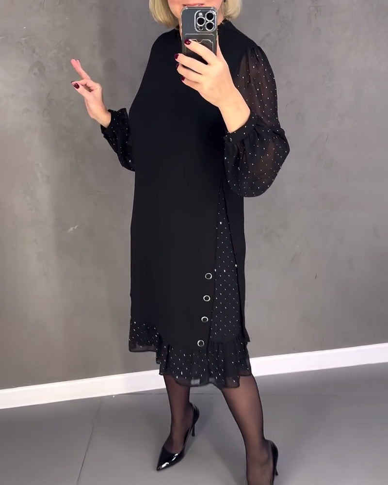 longue robe à pois