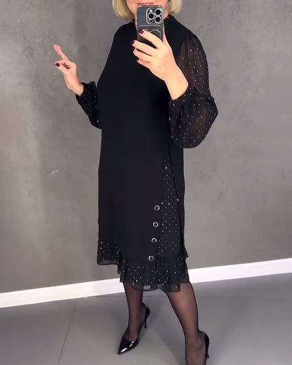 longue robe à pois
