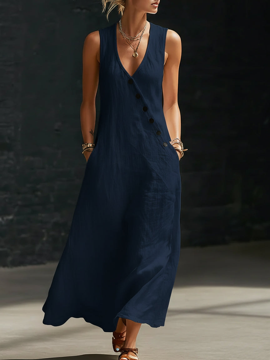 Robe boutonnée minimaliste et confortable