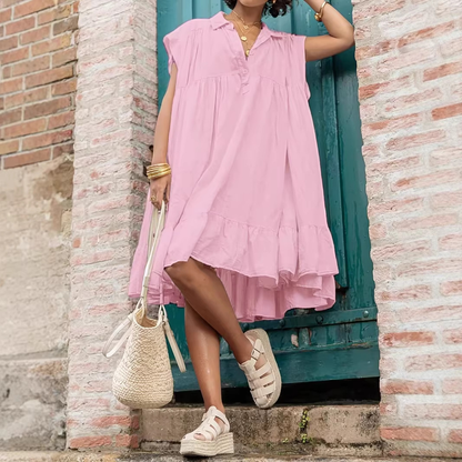 Robe chemise ample à volants
