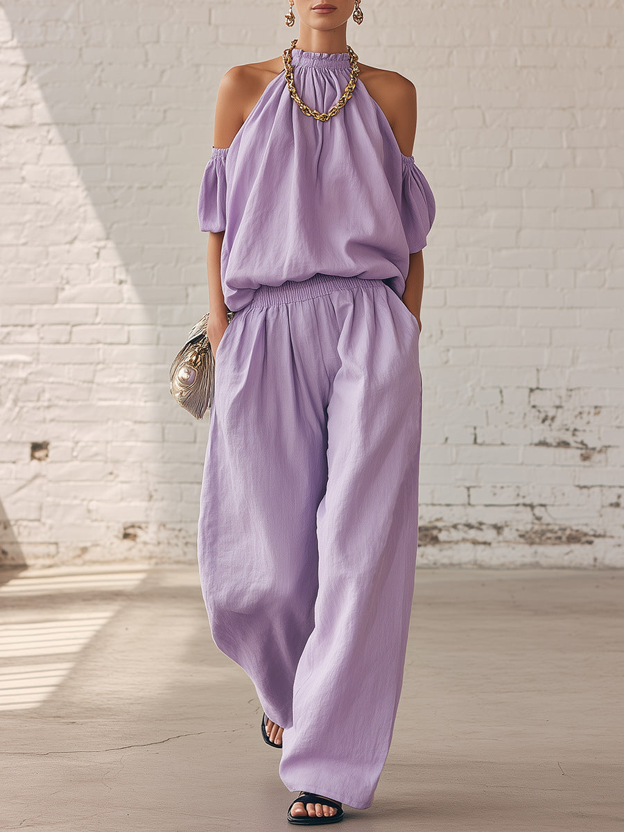 Ensemble 2 pièces débardeur dos-nu et pantalon large | Confort et style ultimes