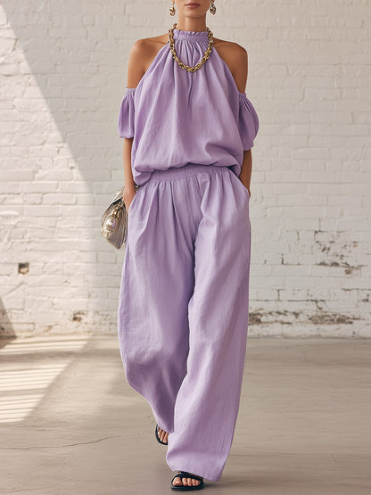 Ensemble 2 pièces débardeur dos-nu et pantalon large | Confort et style ultimes