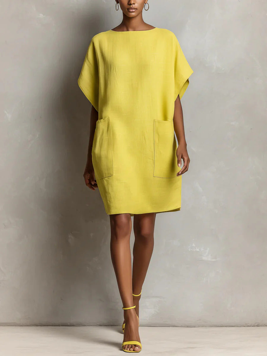 Robe droite sans effort en mélange de lin