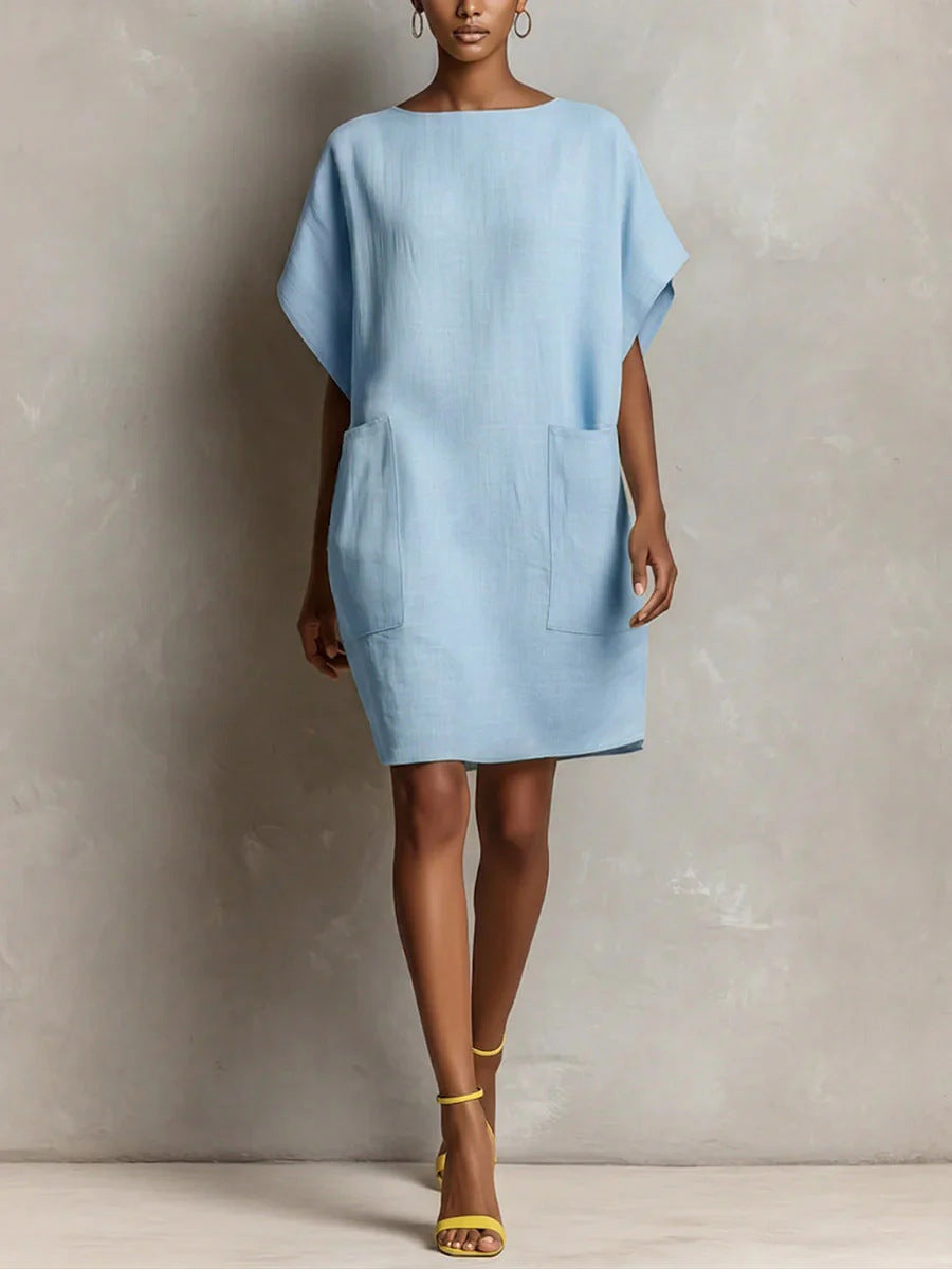 Robe droite sans effort en mélange de lin