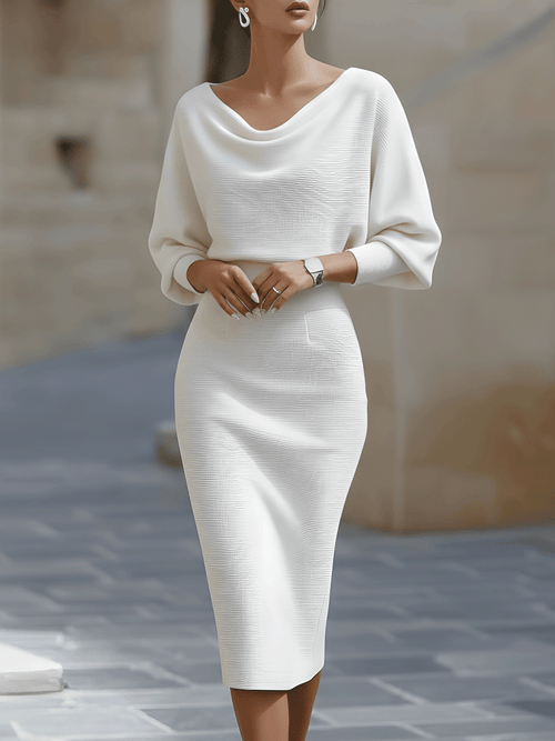 Sculpted elegance midi dress