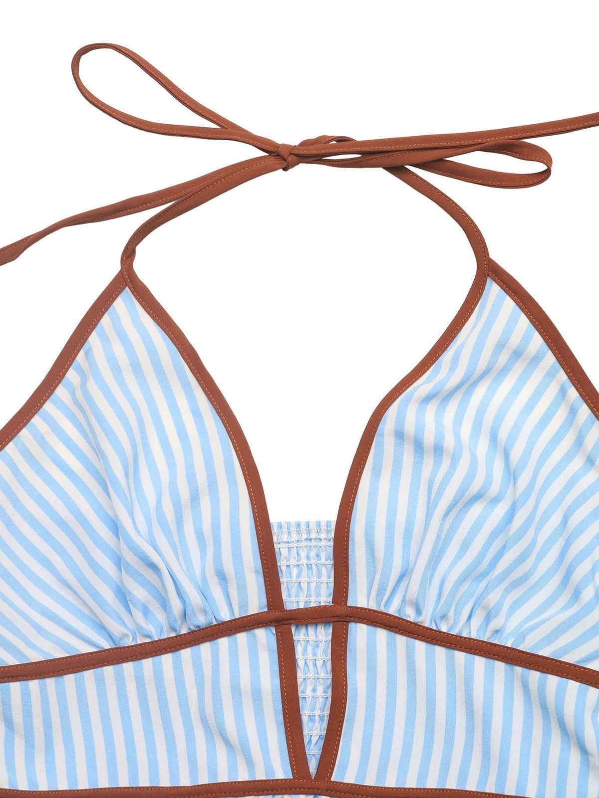 Longue robe rayée à col halter