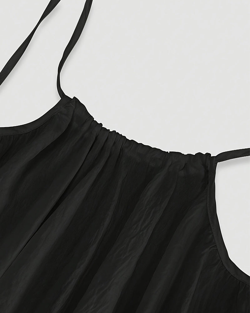 Robe caraco dos nu de couleur unie pour femme