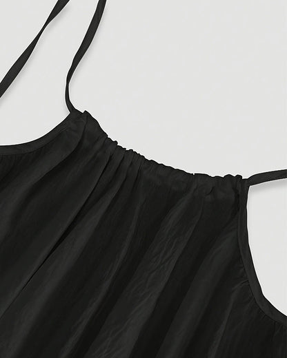 Robe caraco dos nu de couleur unie pour femme