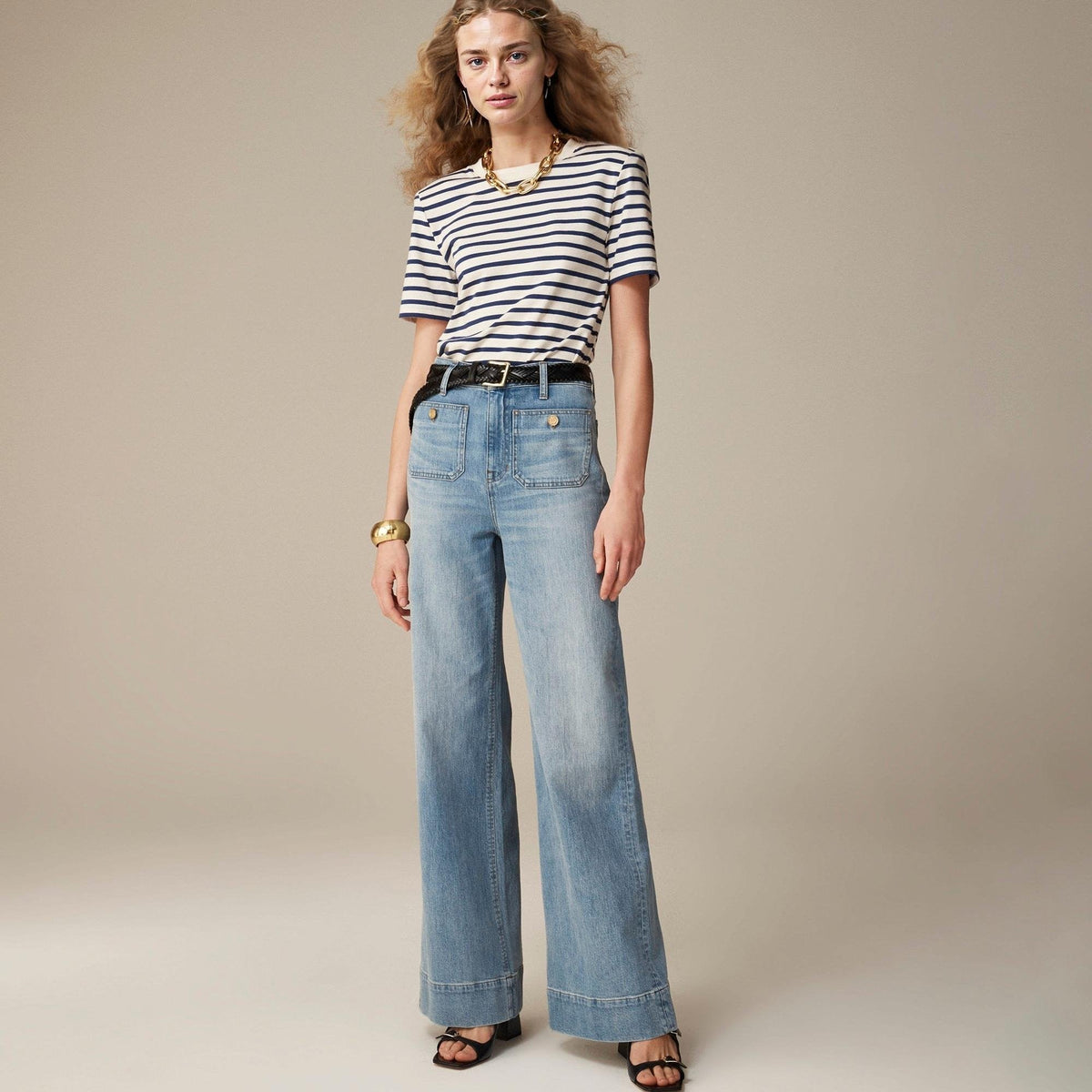 Pantalon de marin ample à contrôle du ventre