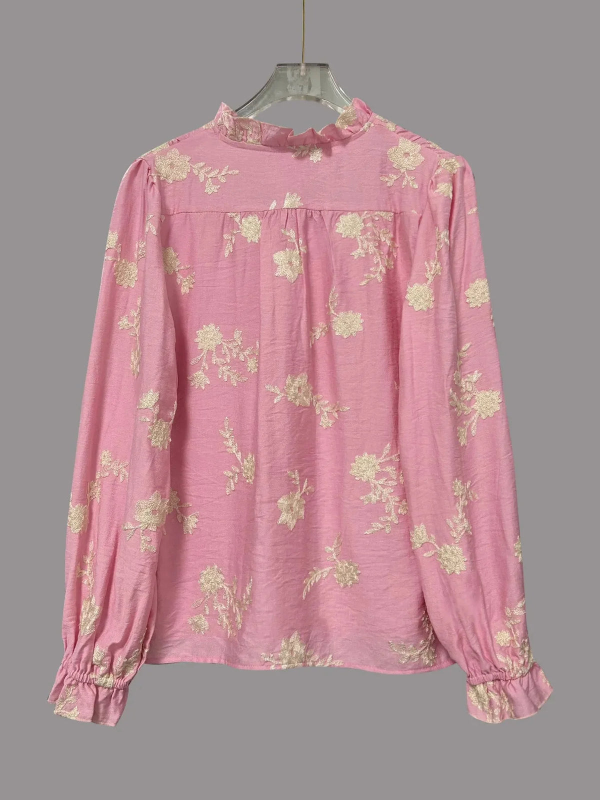 Chemise à manches longues boutonnée à motifs floraux