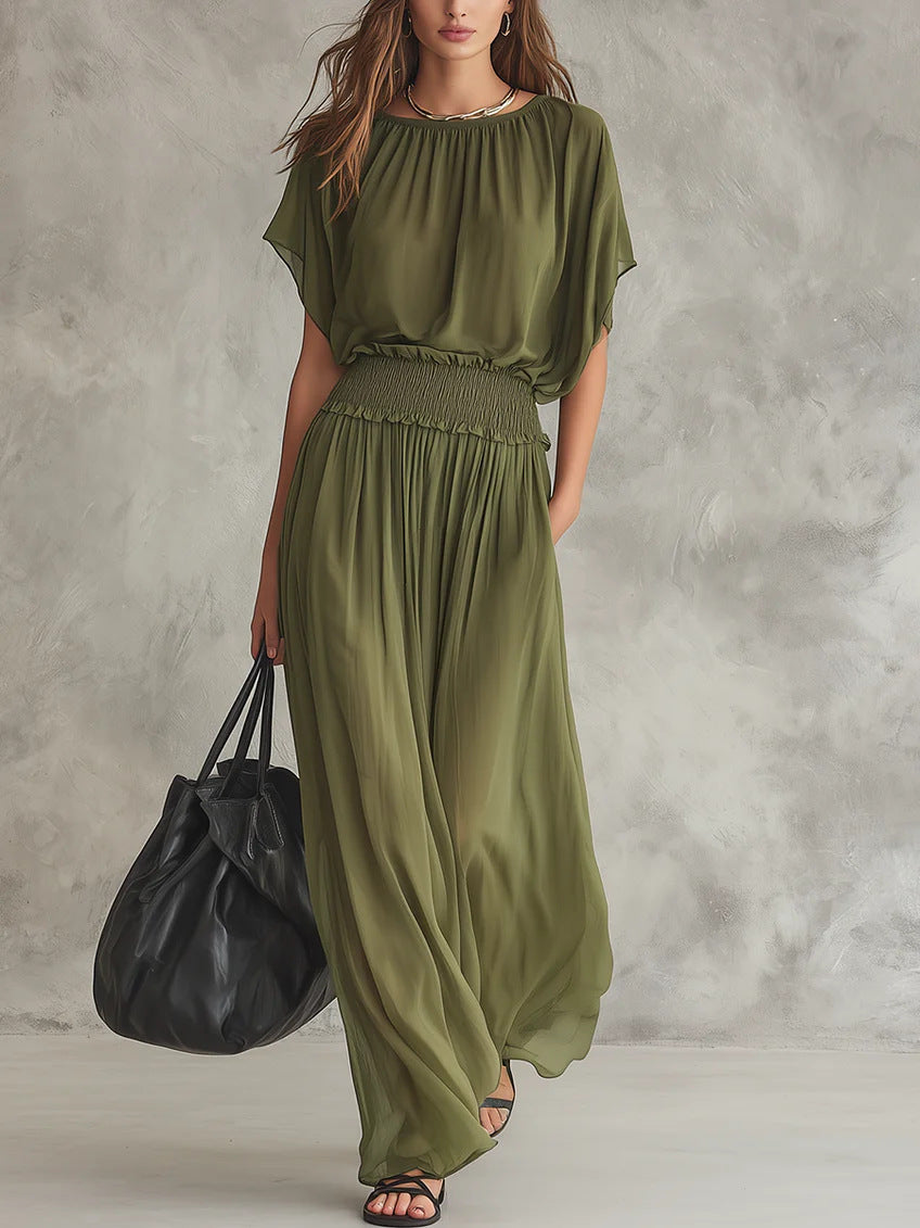 Combinaison ample à taille smockée et jambes larges