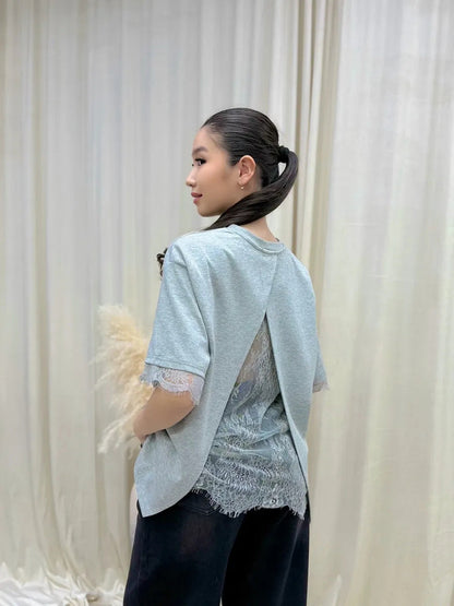 T-shirt oversize en dentelle