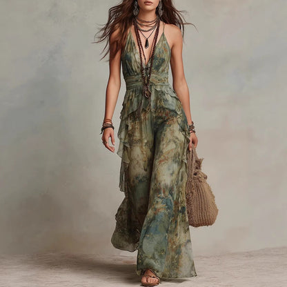 Robe froissée aquarelle sauge éthérée
