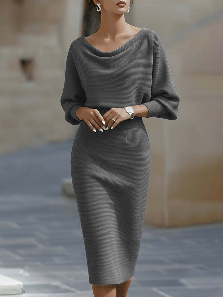 Sculpted elegance midi dress