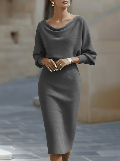 Sculpted elegance midi dress