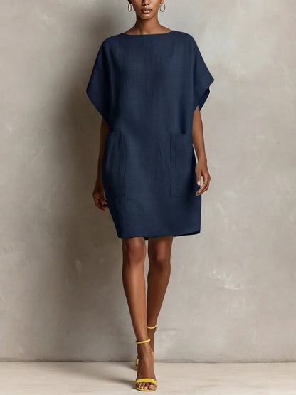 Robe droite sans effort en mélange de lin