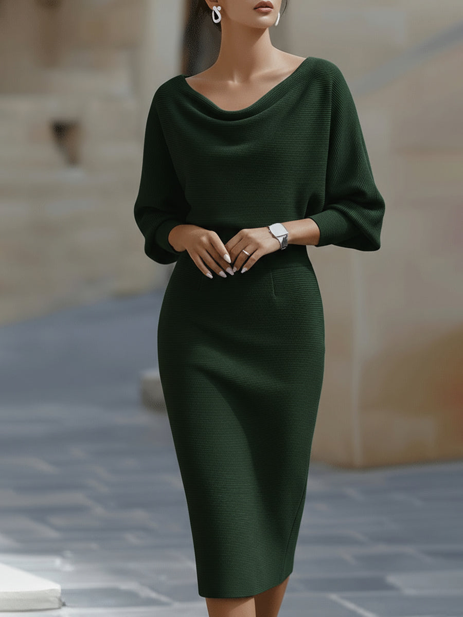 Sculpted elegance midi dress