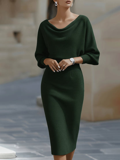 Sculpted elegance midi dress