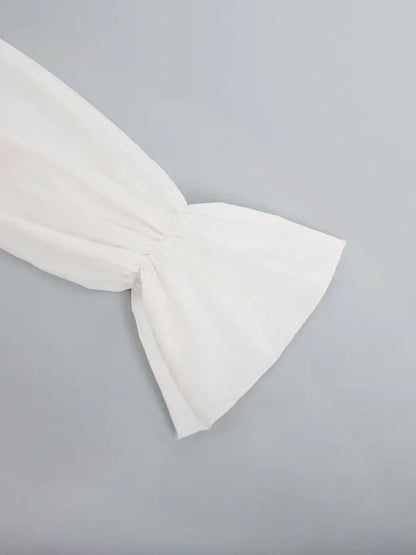 Robe mini à manches à volants froncés